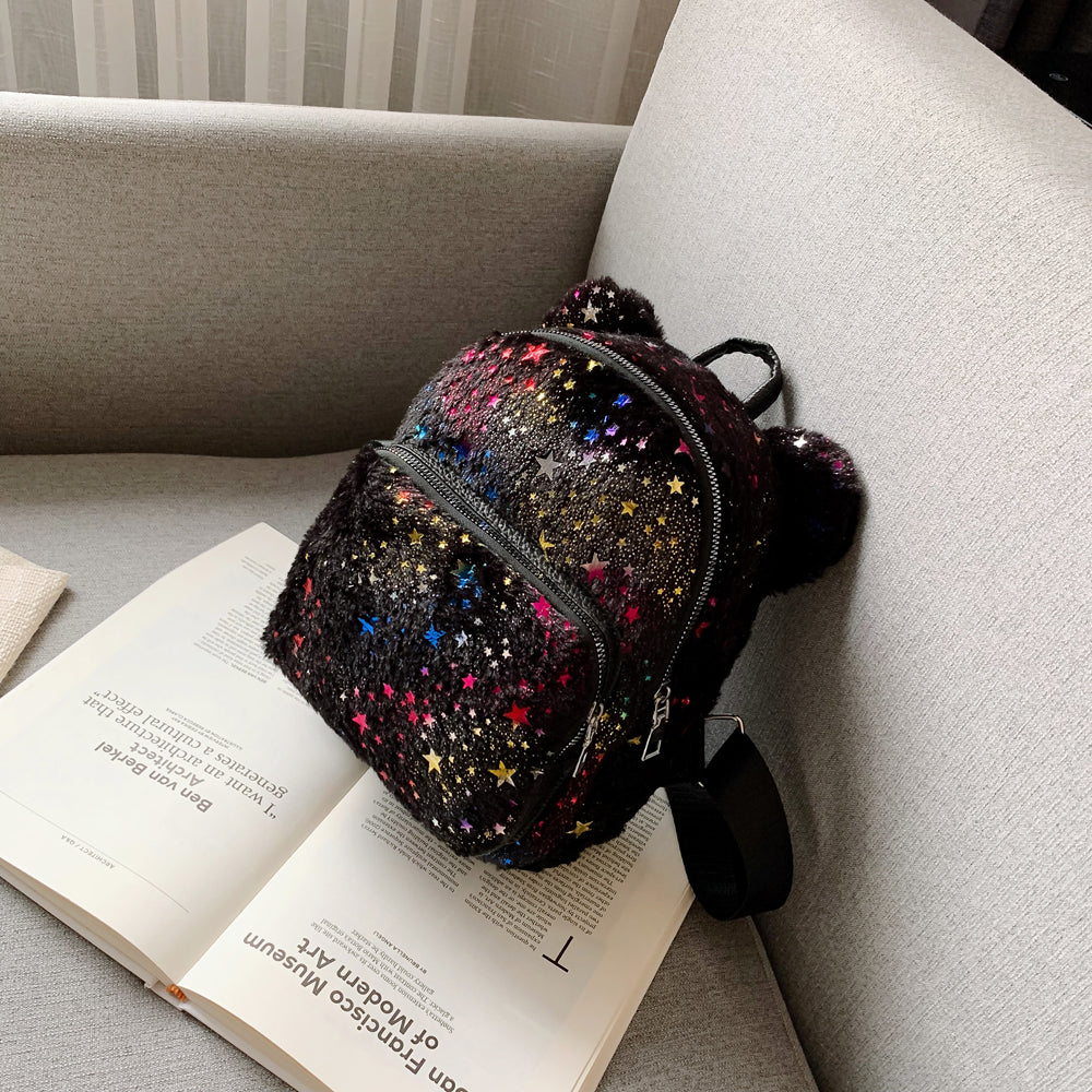 Starry Plush Backpack
