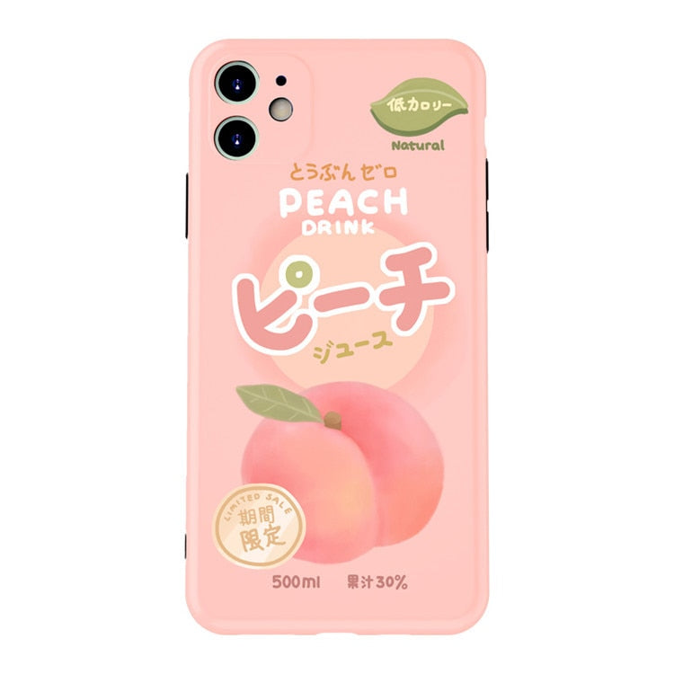 Kawaii Peach Drink iPhone Case