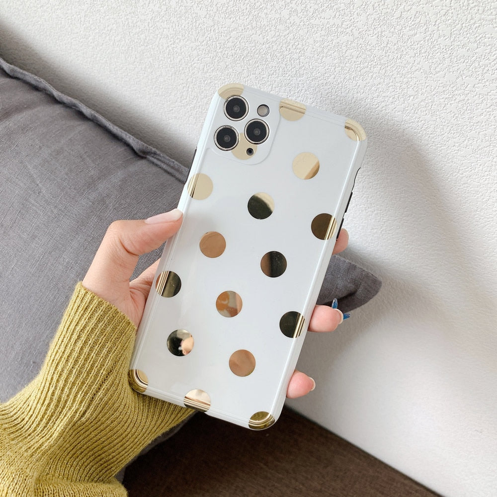Gold Polka Dots iPhone Case