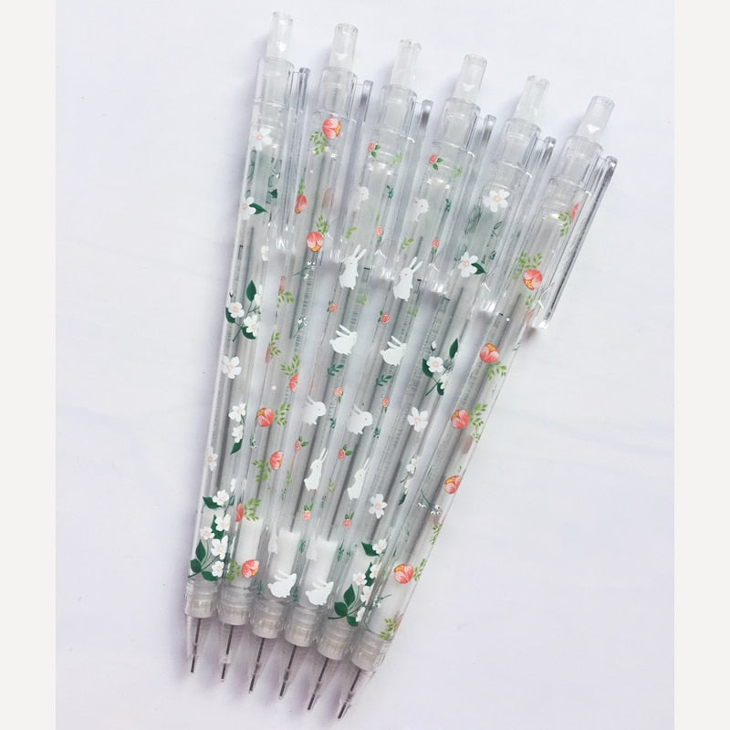 Transparent Floral Lead Pencil (Set of 5)