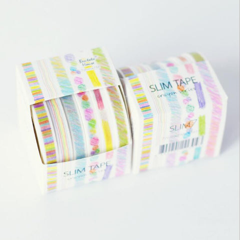Crayon Slim Washi Tape (Set of 6)