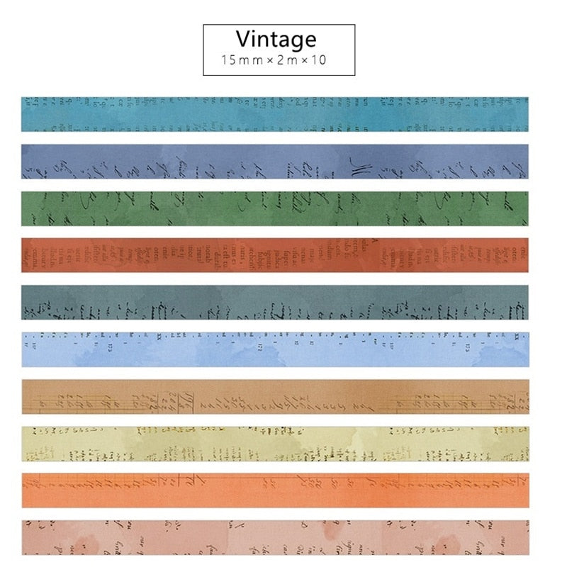 Vintage Washi Tape (Set of 10)