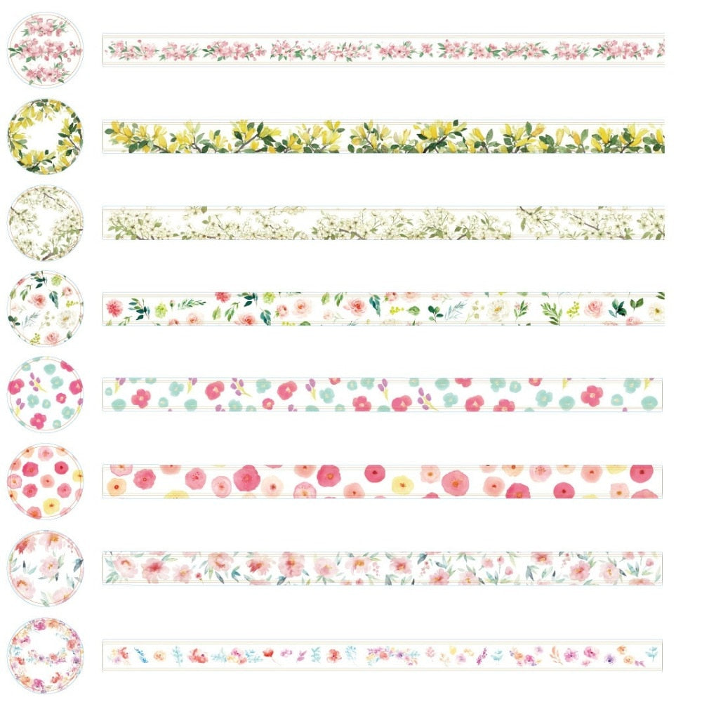 Floral Washi Tape (Set of 8)