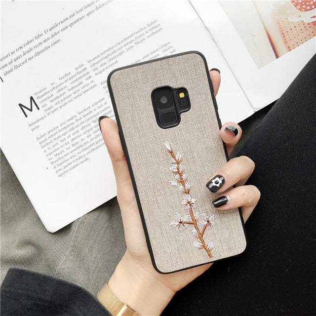 Flower Embroidery Samsung Case