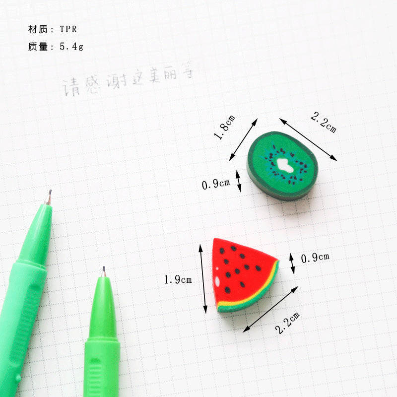 Watermelon & Kiwi Eraser (3 pcs)